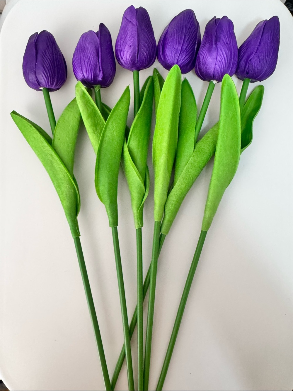 6 purple tulips